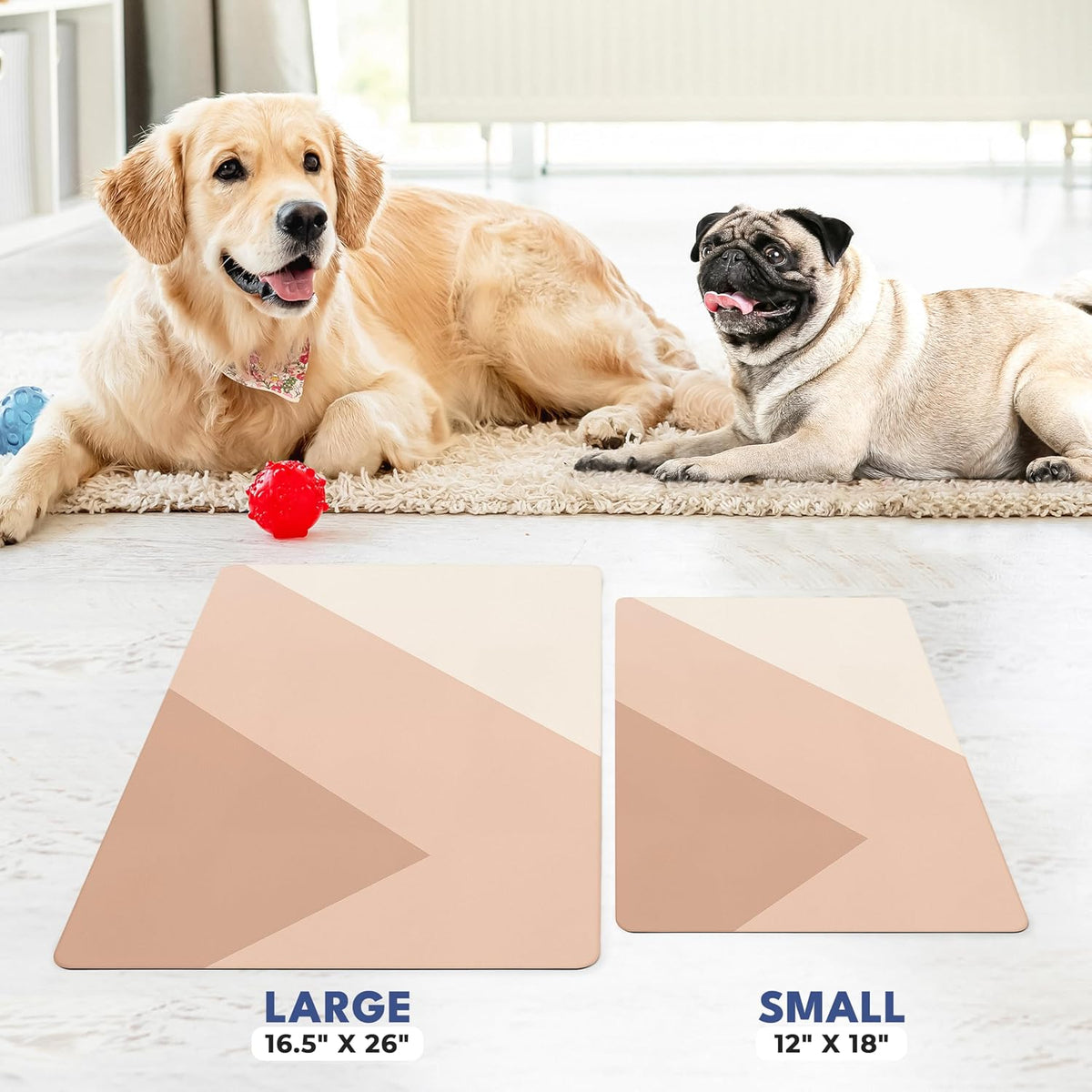 Dog Mat for Food and Water, Cat Feeding Mat - 16.5"L x 26"W / Birthday Suit - image 2