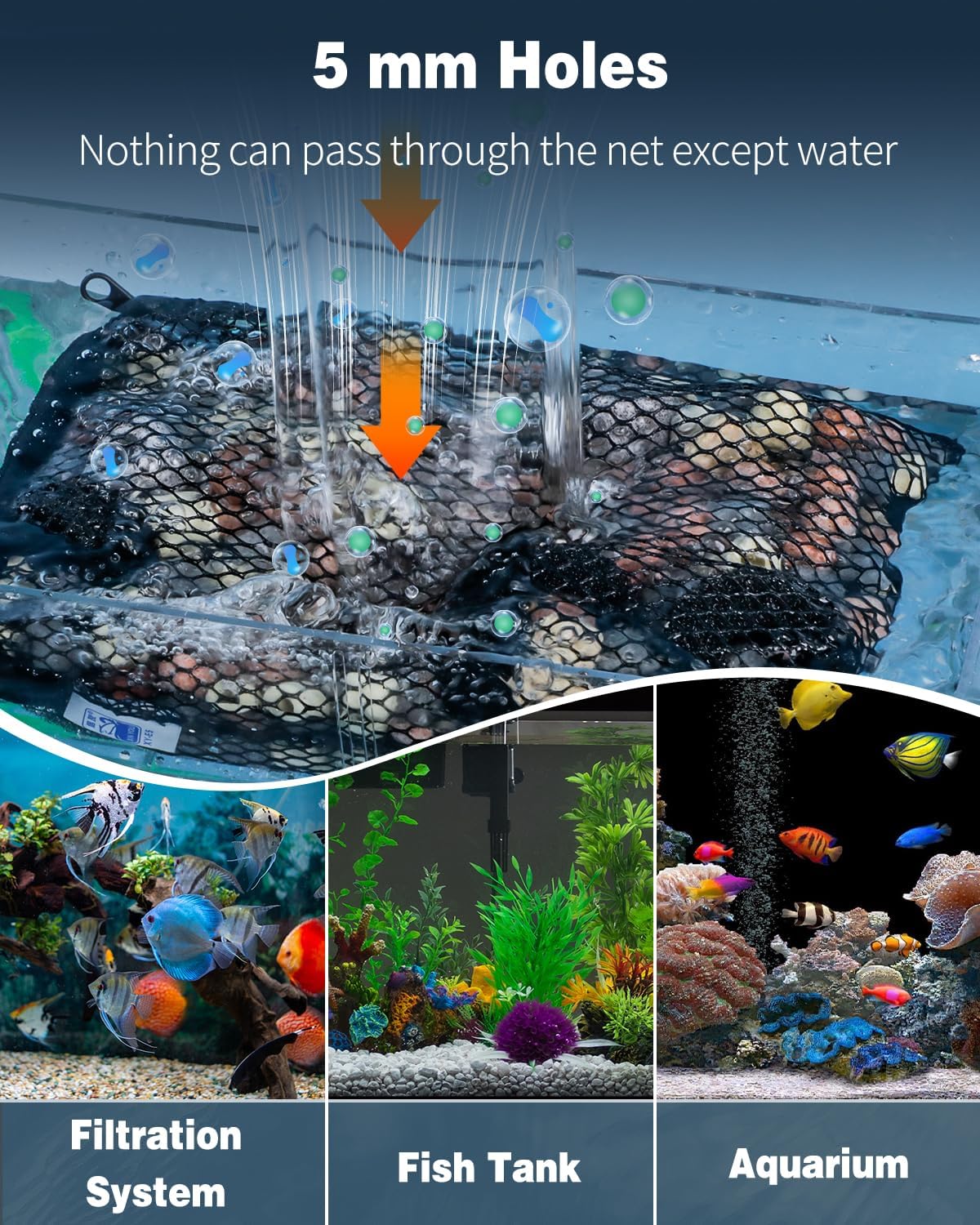 Pawfly 8 Pack Aquarium Filter Media Bags - Coarse / 8" x 5.5" - image 2