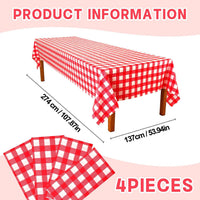 NOVWANG kids party tablecloth 4-pack in red, yellow, cloud and cow print - view 32