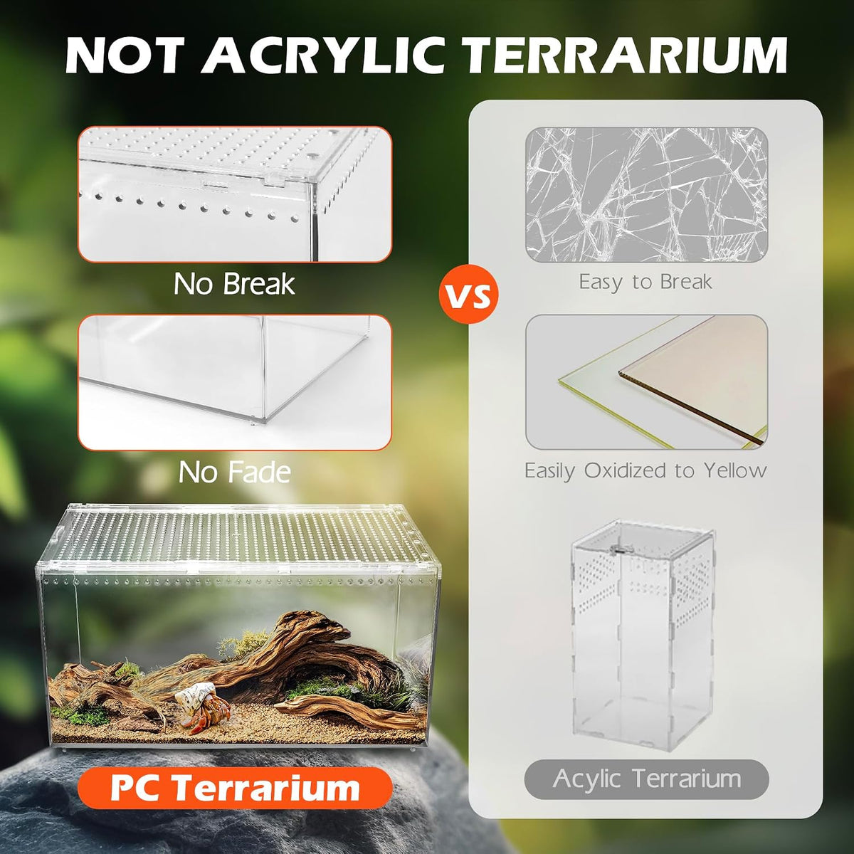 AZV Escape-Proof Tarantula Enclosure - XLarge(15.74*9.84*7.87inch) - image 3