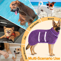 Unicorn Catcher Dog Bathrobe Super Absorbent Quick Drying Robe - XX-Large / Purple - image 4