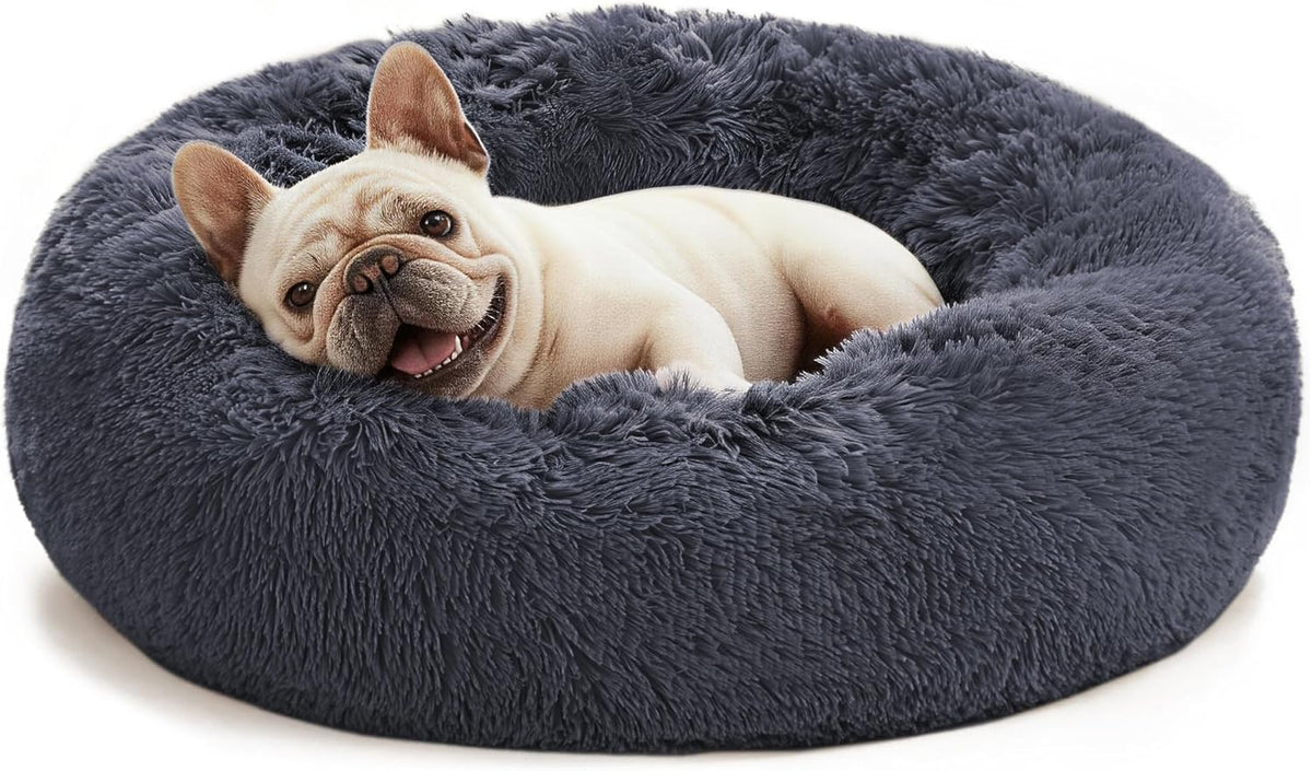 Love's cabin Calming Cat Bed for Indoor Cats - Bluish Grey / 20"