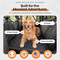 4Knines Back Seat Extender for Dogs Hard Bottom w/EZ Door Guard Grey - Camo / Regular - image 2