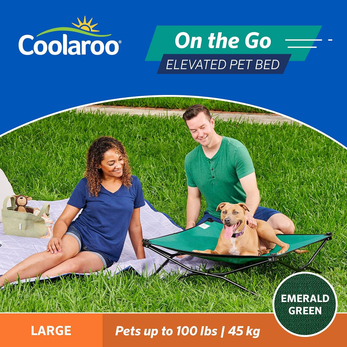 Coolaroo On-The-Go Elevated Dog Bed - Large / Emerald Green - image 3