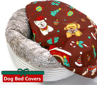 Round Dog Bed Cover Washable Elastic Edged 30×9.8 Inch – Essentials for Dogs - 30*30*9.8 Inch / Christmas DR - image 2