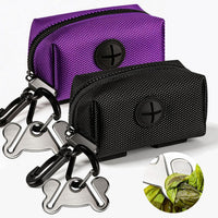 Dog Poop Bag Dispenser Holder Soft Waste Bags Roll Holders Leash Clip - 1 Count (Pack of 1) / 2PCS Purple&Black