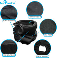 Paw Inspired Washable Dog Diapers, Assorted and White Lining - Black (Black Lining) / X-Small (3 ct.) - image 4