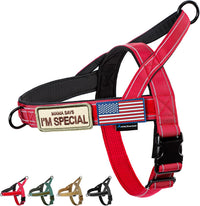 Annchwool No Pull Dog Harness with Soft Padded Handle - M / Red