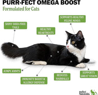 Deley Naturals Wild Caught Fish Oil for Cats with 2X Omega - Cat Fish Oil with Highest EPA & DHA Potency - Omega 3 for Cats for Shedding, Skin, Coat, Joints, Heart and Immune System - Made in The USA
