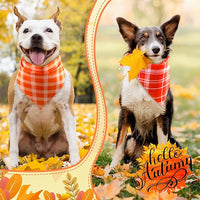 Abbylike 50 Pcs Fall Plaid Dog Bandanas Bulk Autumn Bandanas for Dogs Triangle Kerchief Bibs Scarf for Small Medium Large Pets Thanksgiving Costume Accessories, 25 Styles (31.5 x 21.7 x 21.7 Inch)