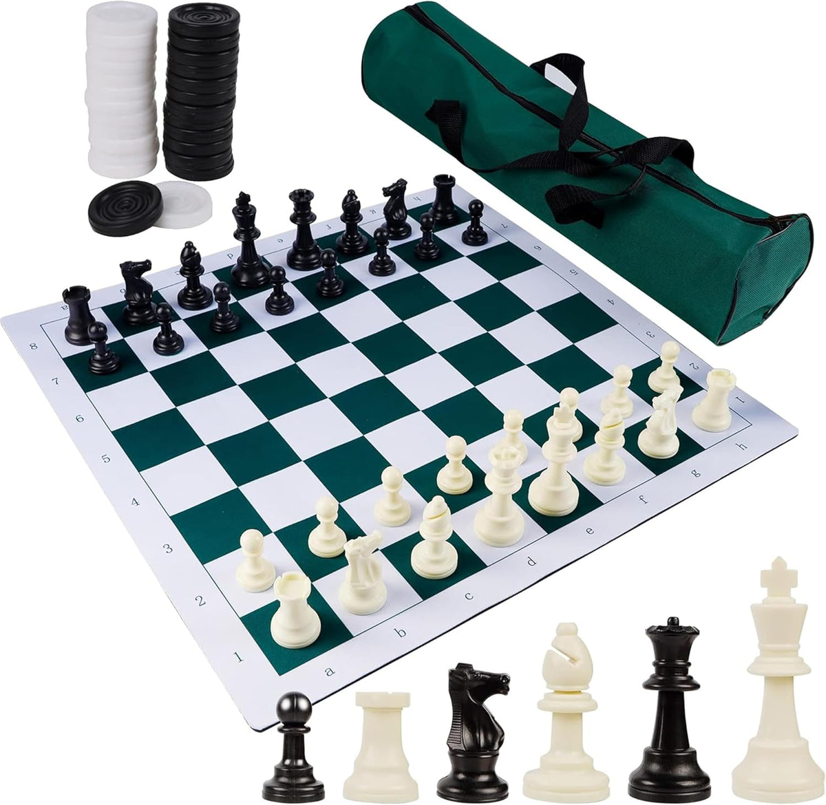 Juegoal 20" Portable Chess & Checkers Set