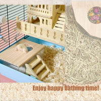 Hamster Sand Bath Box, Pentagon Sand Container with Ladder – Essentials for Small Pets - Rectangle / L - image 3