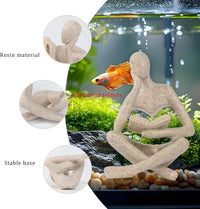Minimalist Thinker Statue, Fish Tank Decor - Left Thinking Read Book - image 4