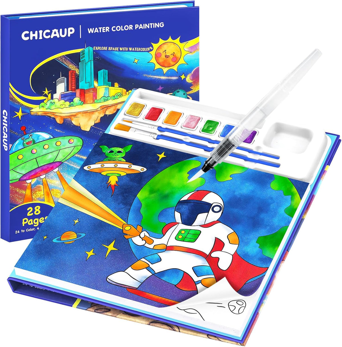 CHICAUP Paint with Water Coloring Books for Kids - Dark Blue