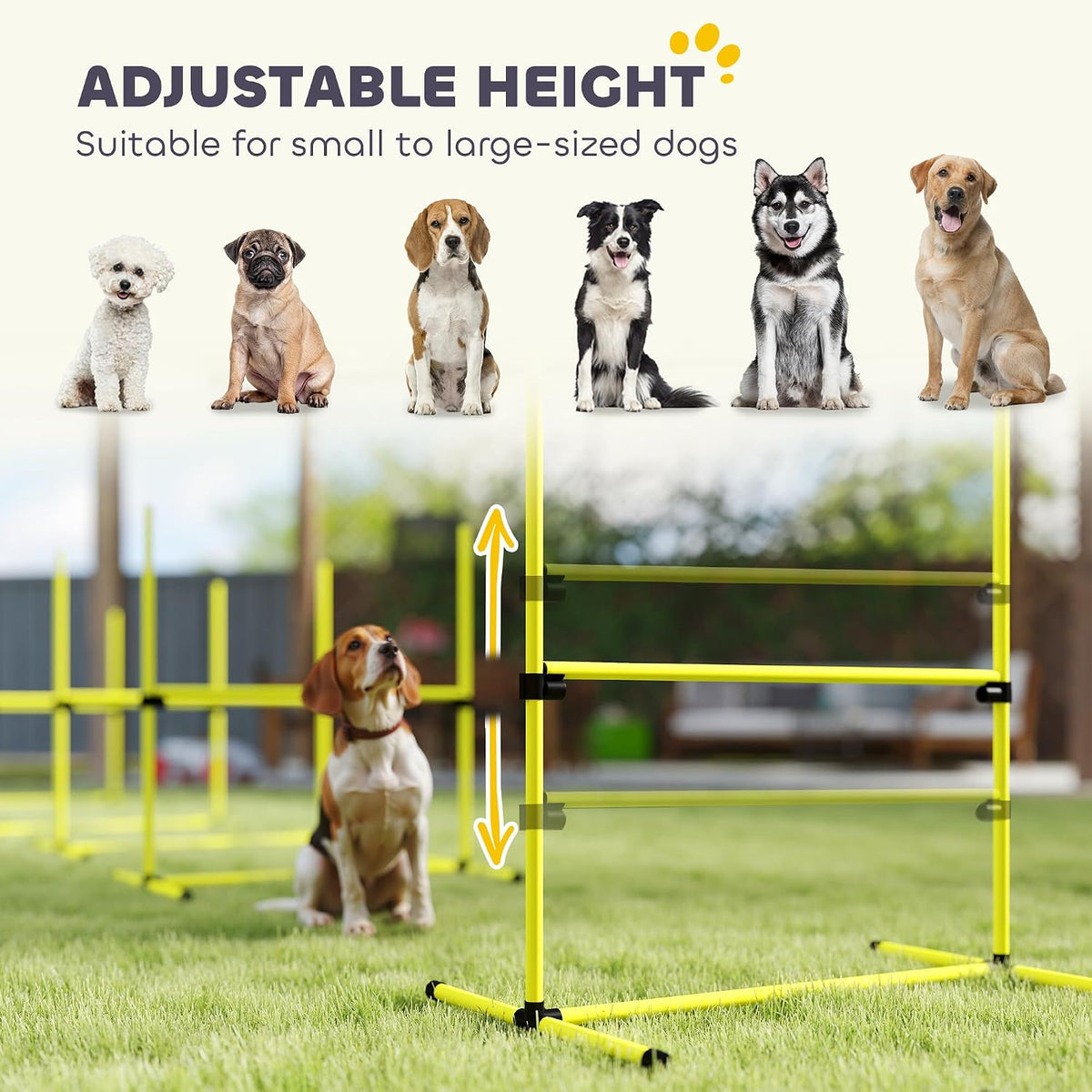 PawHut 4 Piece Dog Agility Training Equipment for Dog Agility Course - 4 Piece / Yellow - image 4