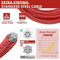 Snagle Paw Dog Tie Out Cable 30FT-1000LBS Break Strength,Heavy Duty Dog Leads for Yard with Shock Absorbing Spring & Swivel Hook,Long Leash Cable for Outdoor Tethering,Dog Line for Small Large Dogs