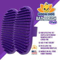 Bodhi Dog Shampoo Brush - Pet Grooming & Bath Supplies for Dogs and Cats - Bath Brush for Long - 2 Pack / Purple - image 2