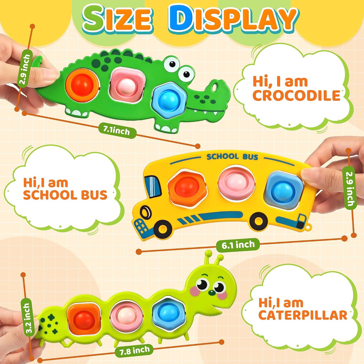 3PC Fidget Popper Sensory Toys Airplane Travel Activities - Style 2 - image 2