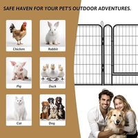 Dog Playpen, Outdoor Dog Fence, 16 Panels, 40" H Dog Pen for Large/Medium/Small Dogs, Heavy Duty Metal Pet Fence with Gate, Portable Dog Fence for RV Camping and Yard (Black)