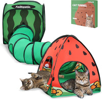 Tailtastic 3-in-1 Watermelon Cat Tunnel with Cube