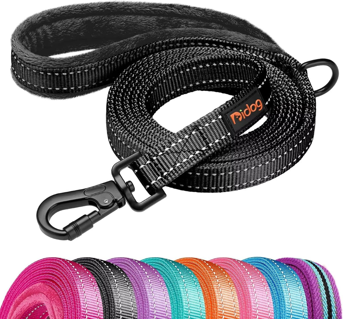 6FT Reflective Dog Leash for Small Medium Dogs, 5/8" Width - Black / 3/4''x 6 FT