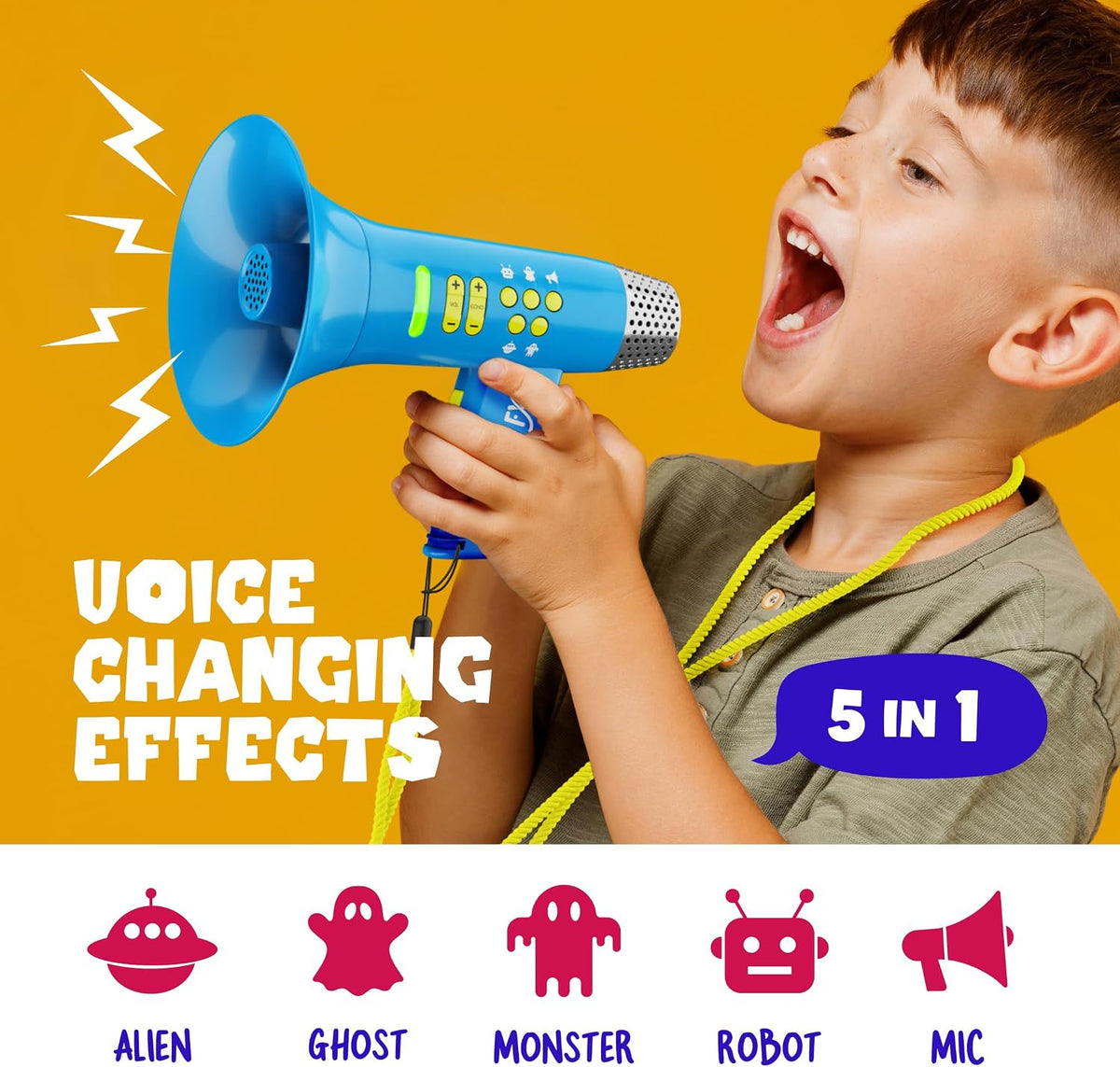 5 In 1 Voice Changer for Kids - Blue - Multi-colored - image 3