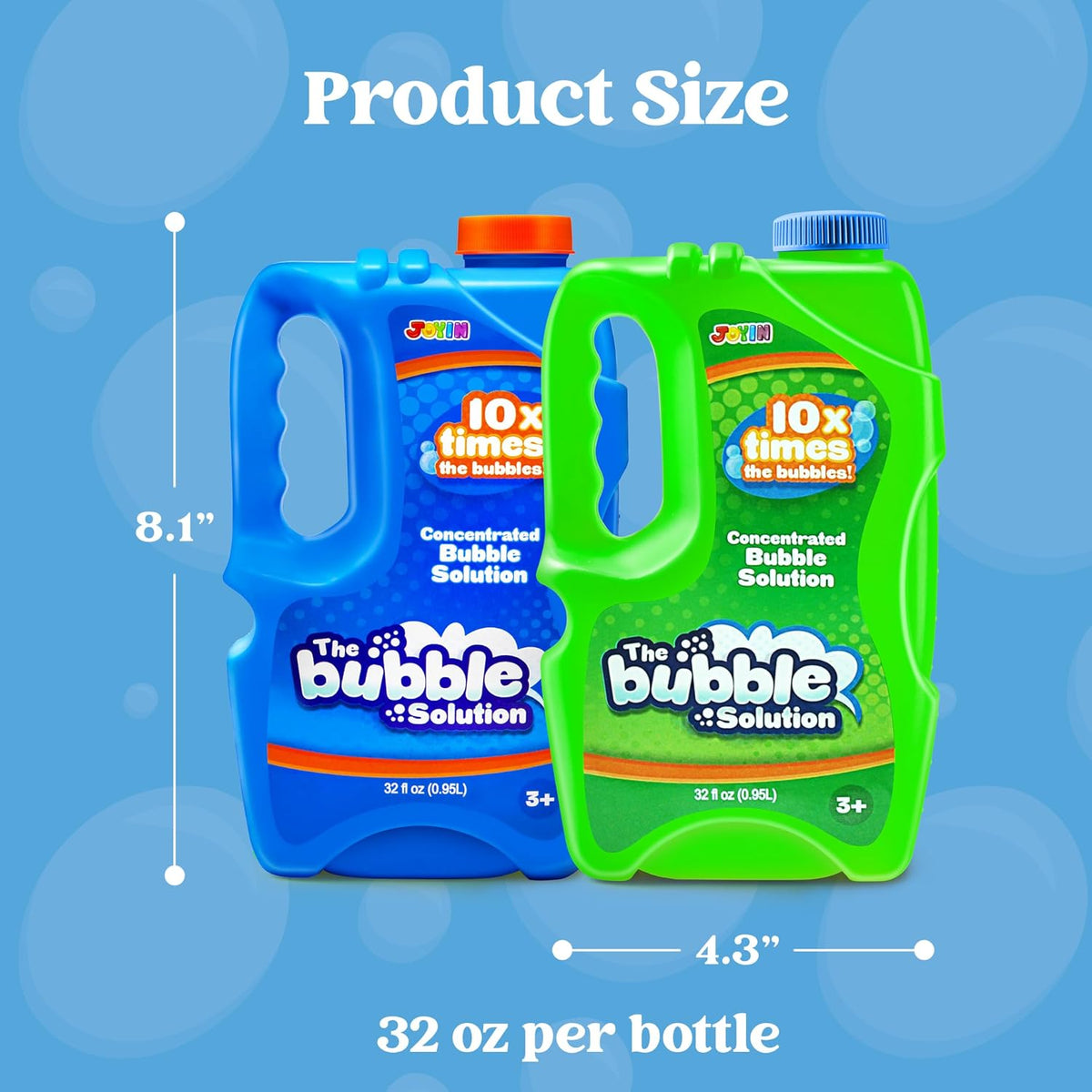 JOYIN 2 Bottles Bubbles Refill Solutions 64 oz - Blue+green / 64 Ounce - image 4