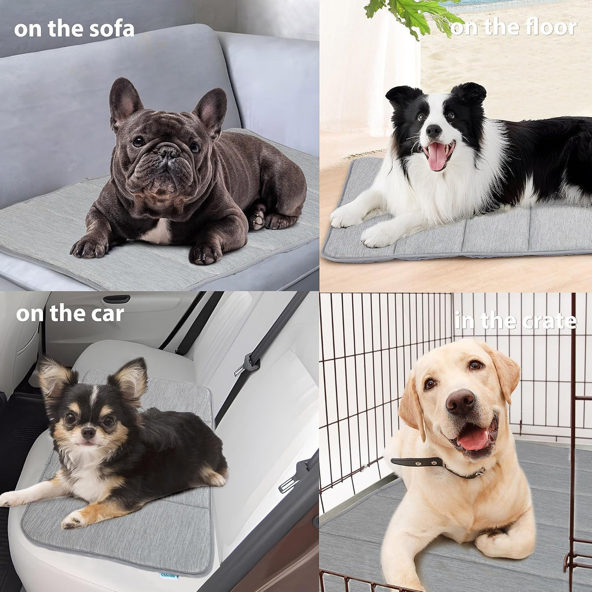 Dog Cooling Mat for Large Dogs, 35"x23" Memory Foam Pet Pad – Essentials for Dogs - Grey / 24"L x18"W x 0.8"H - image 2
