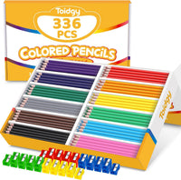 Toidgy 336 colored pencils bulk classroom set with 12 colors and 36 sharpeners