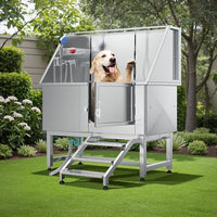 YITAHOME Professional Dog Bathtub 50in, Stainless Steel 304 Pet Grooming Station with Right Door & Floor Grate, Ideal for Large to Small Pets, Indoor & Outdoor Use