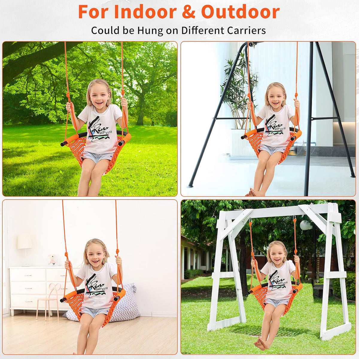 Hi-Na Tree Swing for Kids - Orange - image 3
