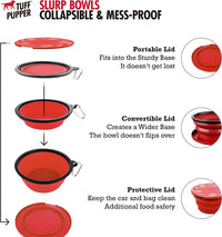 Tuff Pupper SuperBigSlurp Collapsible Dog Bowls - Crimson Red / XX-Large (100oz) - 1 Bowl - image 3