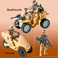Wbzle army men action figures playset with soldiers, boats, tricycle and quadricycle - view 5