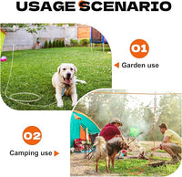 50ft Dog Runner for Yard Large Dog Heavy Duty with Double Shock Absorbers Tangle-Free Aerial Trolley System for Large Dogs Up to 250lbs(Orange)