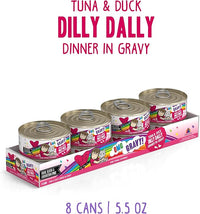 Weruva B.F.F. OMG - Best Feline Friend Oh My Gravy!, Tuna & Duck Dilly Dally with Tuna & Duck, 5.5oz Can (Pack of 8)