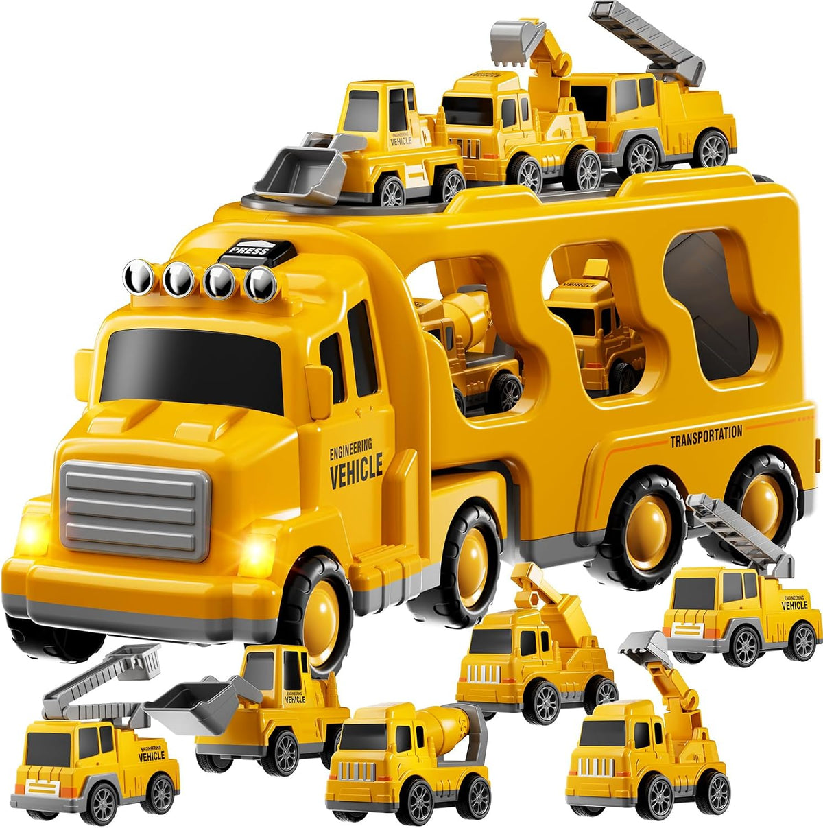 Fire Truck Toys for Kid 3-5 - Yellow / 7in1