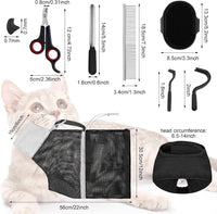9 Pcs Cat Bathing Bag Set Cat Shower Bag - Black - image 2