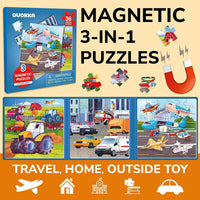 Magnetic Puzzles for Toddlers 3-5 - 8. Transport 24 Pcs Magnetic Puzzles - image 2