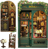 Owl Bookstore Book Nook Kit, 3D Wooden Puzzles with LED - Owl Bookstore