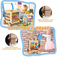 9-in-1 Wooden Activity Cube Walker for 1 Year Old - Neutral - image 3