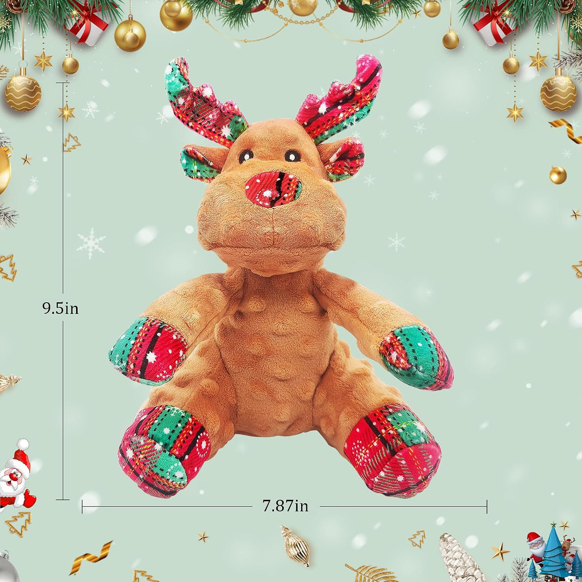 Squeaky Dog Toys, Stuffed Large Dog Toys to Keep Them Busy - Red D - image 3