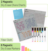 Mr. Pen, Magnetic Dry Erase Chore Chart for Fridge, 10"x10" - Silver - image 2