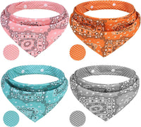 PAWCHIE Dog Bandanas Small Reversible Styles Pet Triangle Scarf Bibs - Vintage Style / Small