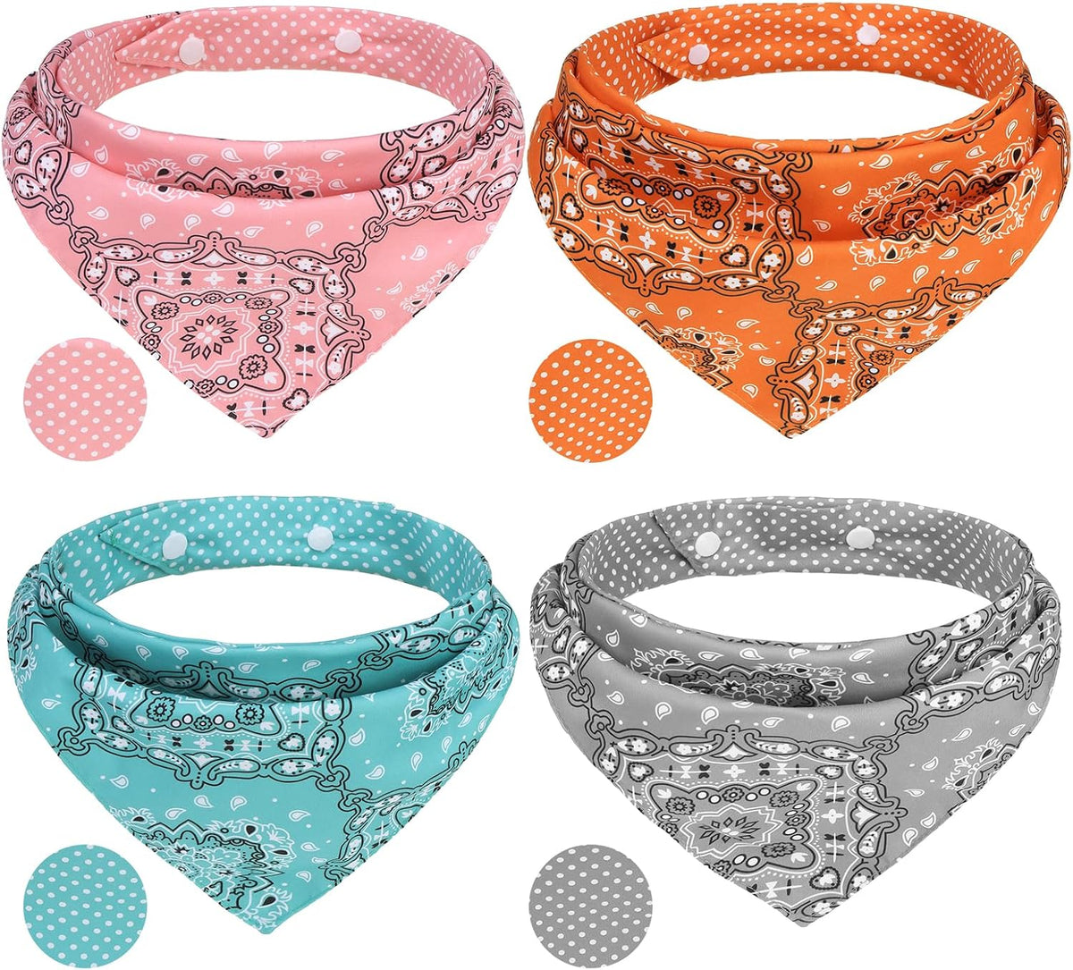 PAWCHIE Dog Bandanas Small Reversible Styles Pet Triangle Scarf Bibs - Vintage Style / Small