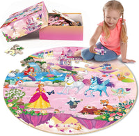 SYNARRY Unicorn Princess Mermaid Fairy Floor Puzzles for Kids Ages 3-5 – Fun for Kids & Family - Unicorn Princess Mermaid Fairy