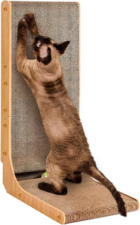 EHEYCIGA Cardboard Cat Scratcher for Indoor Cats - Brown / 16.6x11.2x26.8