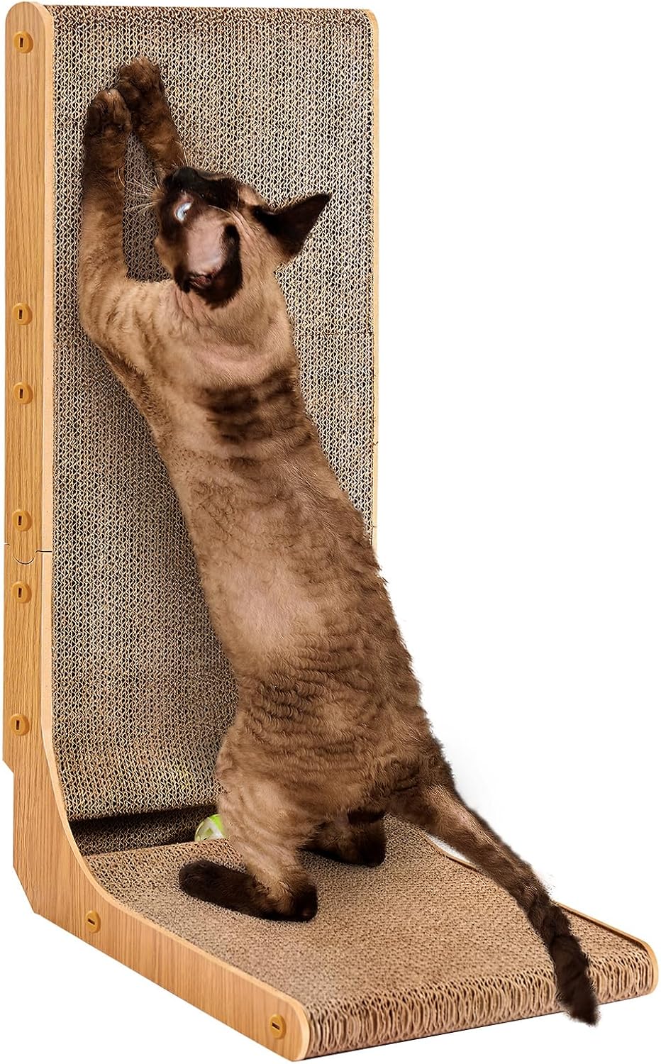 EHEYCIGA Cardboard Cat Scratcher for Indoor Cats - Brown / 16.6x11.2x26.8