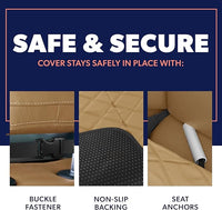 Active Pets Dog Car Seat Cover, Waterproof Front Seat Protector for SUV Truck Sedan, Pet Safety Travel Comfort System with Universal Fit, Beige