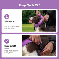 No Pull Dog Harness for Small Dogs, Soft Flannel Padded, XS - XS:chest 15-19" / Purple - image 3