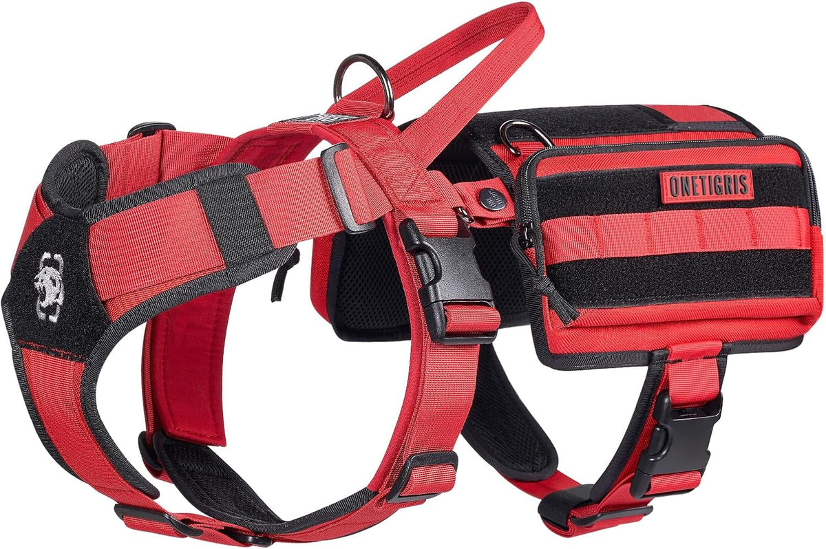 OneTigris Service Dog Vest Harness - M / Red